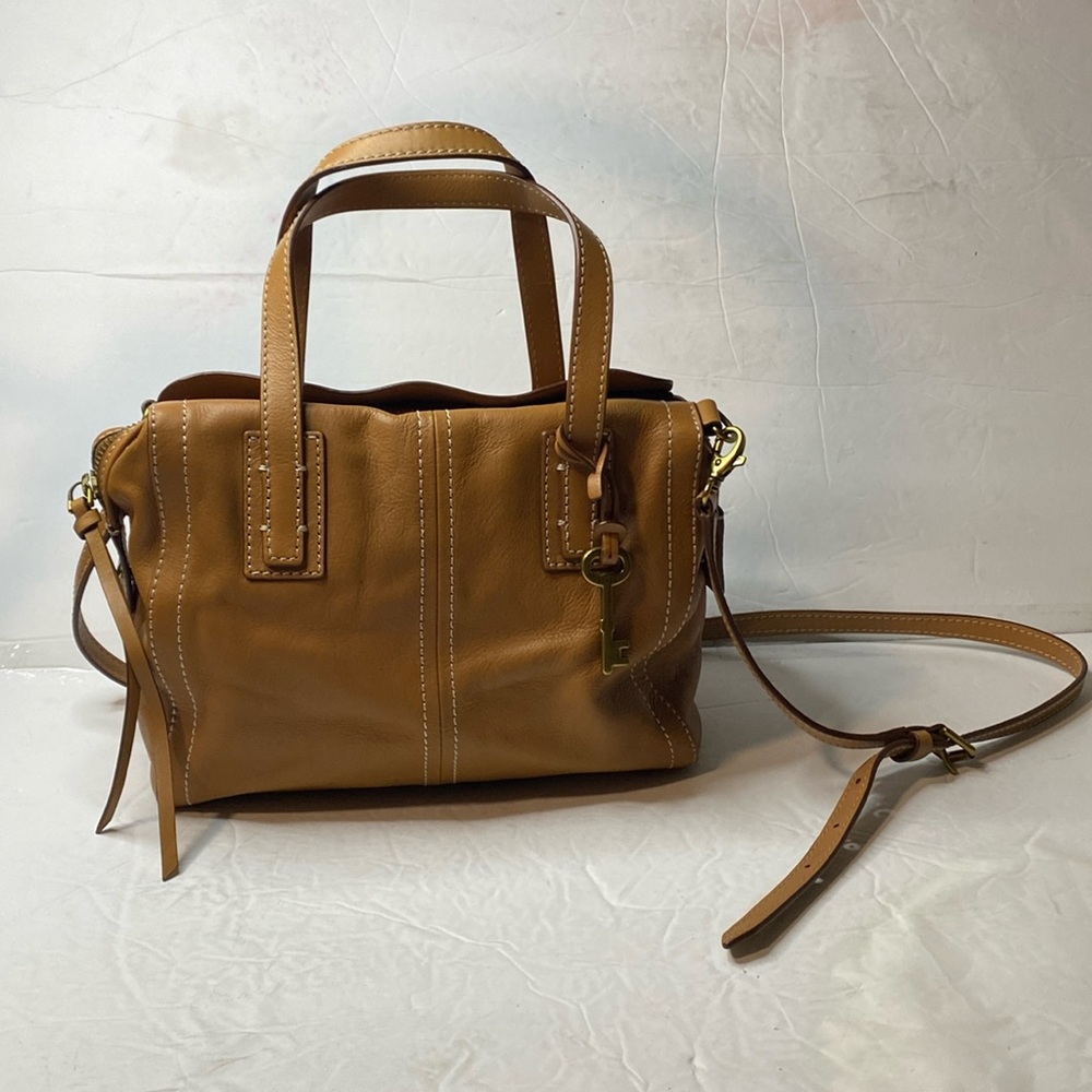 Fossil brown leather two way purse bad